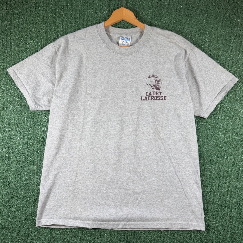 Gildan T-Shirt Mens Large Gray Good Cadet Lacrosse NU Steal Your Face Graphic